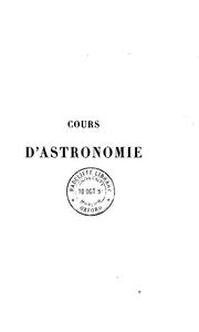 Front cover of Cours d'astronomie de l'École polytechnique by Hervé Faye