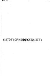 Front cover of A History of Hindu Chemistry from the Earliest Times to the Middle of the .. by Praphulla Candra Rāy