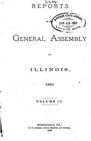 Front cover of Reports to the General Assembly of Illinois by Illinois