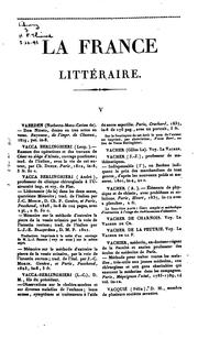 Cover of La France littéraire, ou Dictionnaire bibliographique des savants, historiens et gens de lettres .. by Joseph Marie Quérard