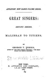 Front cover of Great singers by George T. Ferris
