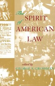 Cover of The spirit of American law by George S. Grossman
