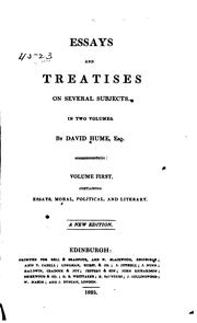 Front cover of Essays and treatises on several subjects by David Hume