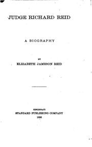 Front cover of Judge Richard Reid a Biography by Elizabeth Jameson Reid
