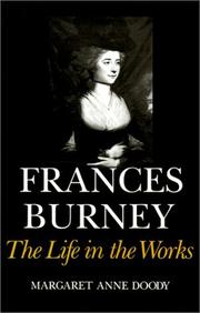 Front cover of Frances Burney by Margaret Anne Doody