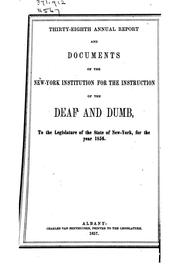 Front cover of Annual Report and Documents of the New York Institution for the Instruction ... by New-York Institution for the Instruction of the Deaf and Dumb.