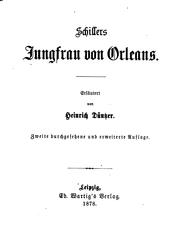 Front cover of Schiller's Jungfrau von Orleans by Friedrich Schiller