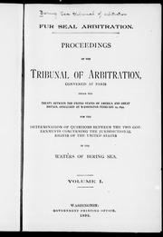 Cover of Proceedings of the Tribunal of Arbitration by Bering Sea Tribunal of Arbitration.