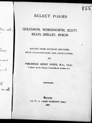 Cover of Selected poems by Frederick Henry Sykes
