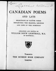 Cover of Canadian poems and lays by Lighthall, W. D.