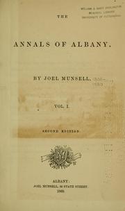 Front cover of The annals of Albany by Joel Munsell