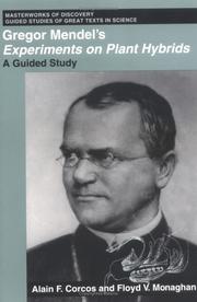 Front cover of Gregor Mendel's Experiments on plant hybrids by Gregor Mendel