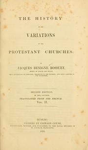 Cover of Histoire des variations des églises protestantes by Jacques Bénigne Bossuet