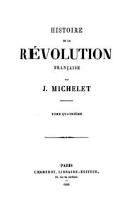 Front cover of Histoire de la Révolution française by Jules Michelet