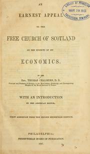 Front cover of An earnest appeal to the Free Church of Scotland on the subjects of its economics by Thomas Chalmers