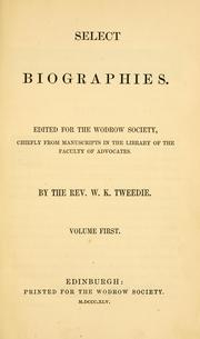Cover of Select biographies by William King Tweedie