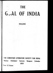 Front cover of The goal of India by William Edward Sladen Holland