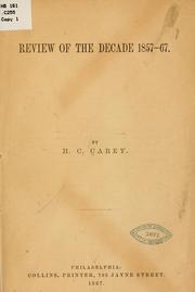 Cover of Review of the decade 1857-67 by Henry Charles Carey