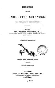 Front cover of History of the Inductive Sciences: From the Earliest to the Present Times by William Whewell