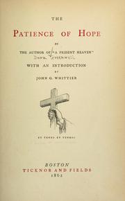 Cover of The patience of hope by Dora Greenwell