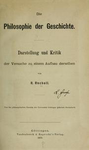 Front cover of Die Philosophie der Geschichte by R. Rocholl