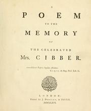 Front cover of A poem to the memory of the celebrated Mrs. Cibber by George Keate