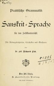 Front cover of Praktische Grammatik der Sanskrit-Sprache für den Selbstunterricht by Fick, Richard