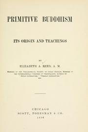 Cover of Primitive Buddhism by Elizabeth A. Reed