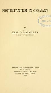 Cover of Protestantism in Germany by Kerr D. Macmillan