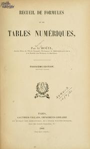 Front cover of Recueil de formules et de tables numériques by Guillaume Jules Hoüel