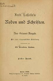 Cover of Reden und Schriften by Ferdinand Lassalle