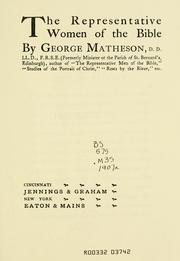 Front cover of The representative women of the Bible by Matheson, George