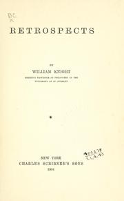 Cover of Retrospects by William Angus Knight