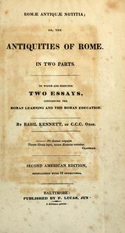 Cover of Romae antiquae notitia by Basil Kennett