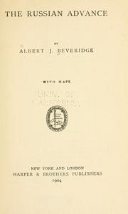 Cover of The Russian advance by Albert Jeremiah Beveridge