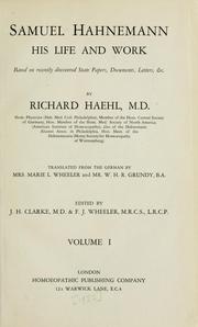Cover of Samuel Hahnemann by Richard Haehl