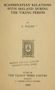 Front cover of Scandinavian relations with Ireland during the Viking period by A. Walsh