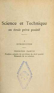 Cover of Science et technique en droit privé positif by François Gény