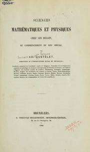 Front cover of Sciences mathématiques et physiques chez les Belges, au commencement du 19e siècle by Lambert Adolphe Jacques Quetelet