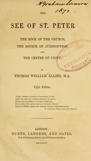 Front cover of The See of St. Peter by Thomas William Allies