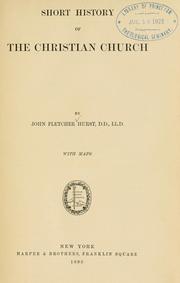 Cover of Short history of the Christian church by J. F. Hurst