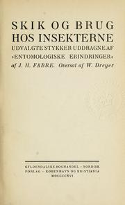 Cover of Skik og brug hos insekterne by Jean-Henri Fabre