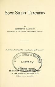 Cover of Some silent teachers by Elizabeth Harrison