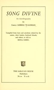Cover of Song divine by Leibele Waldman