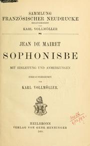Cover of Sophonisbe by Jean de Mairet