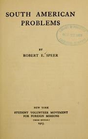 Cover of South American problems by Robert E. Speer