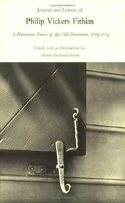 Front cover of Journal and Letters of Philip Vickers Fithian 1773-1774 by Hunter Dickinson Farish