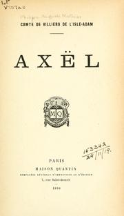 Front cover of Axël by Auguste comte de Villiers de L'Isle-Adam