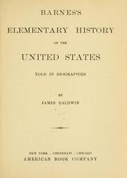 Front cover of Barnes's elementary history of the United States told in biographies by James Baldwin