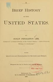 Front cover of A brief history of the United States by Lee, Susan (Pendleton) Mrs